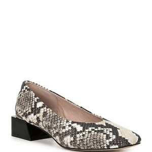 Gianni Bini Walt Snakeprint Leather Square Heeled Pumos In 8.5 NWOB